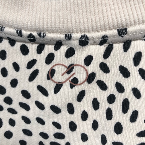 Calia by Carrie Underwood cream and black polka dot drop shoulder oversized S - Picture 6 of 9